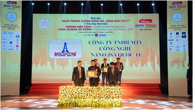 Thương hiệu sơn Decor Nano Đón nhận danh hiệu Top 10 Thương hiệu vàng 2022
