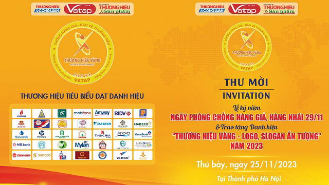 Thư mời: Tham gia Thương hiệu Vàng - Logo, Slogan ấn tượng 2023